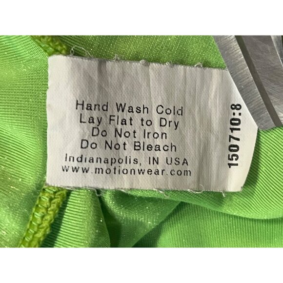 Motionwear Gymnastics Shortall Leotard Girls 8-10 Green Velvet Rainbow Stripe - Picture 5 of 13